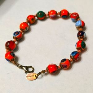 Multicolor glass bead bracelet